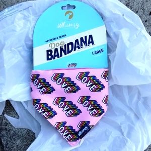 Bandana Collar Pride Rainbow Love Lg Rev Whimsy Collection Doghaus 20-26" nwt